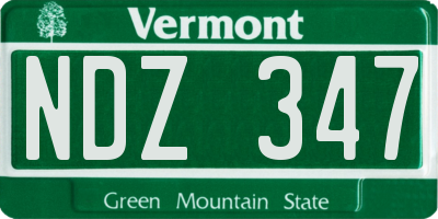 VT license plate NDZ347