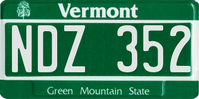 VT license plate NDZ352