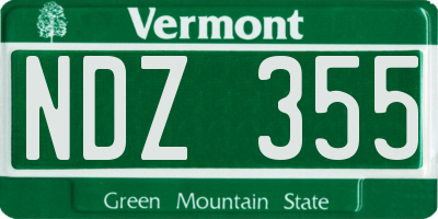 VT license plate NDZ355