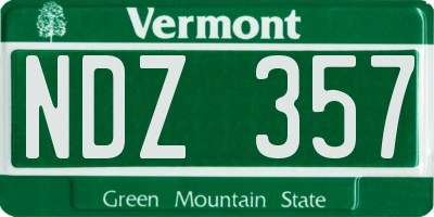 VT license plate NDZ357