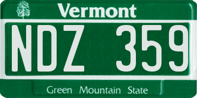 VT license plate NDZ359