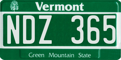 VT license plate NDZ365