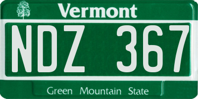VT license plate NDZ367