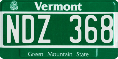VT license plate NDZ368
