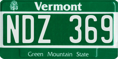 VT license plate NDZ369
