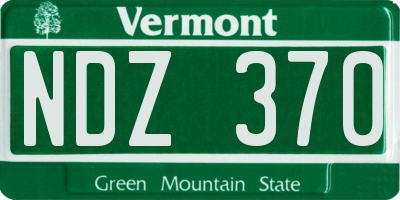 VT license plate NDZ370