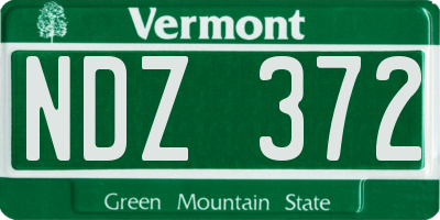 VT license plate NDZ372