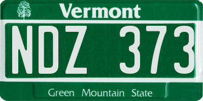 VT license plate NDZ373