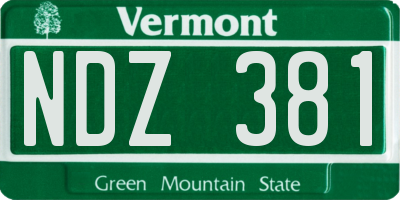 VT license plate NDZ381