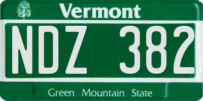 VT license plate NDZ382