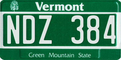 VT license plate NDZ384