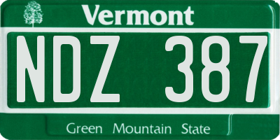 VT license plate NDZ387