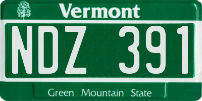 VT license plate NDZ391
