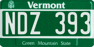 VT license plate NDZ393