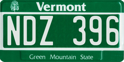 VT license plate NDZ396