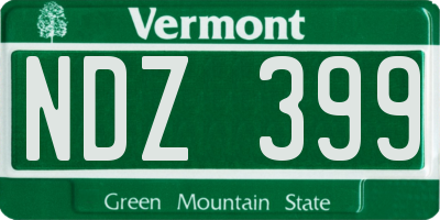 VT license plate NDZ399