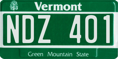 VT license plate NDZ401