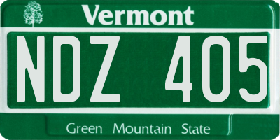 VT license plate NDZ405