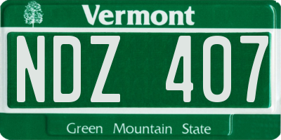 VT license plate NDZ407