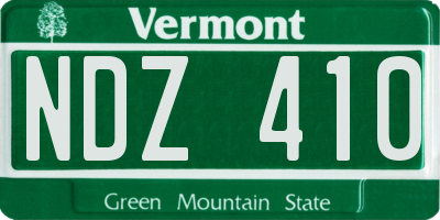 VT license plate NDZ410
