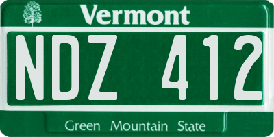VT license plate NDZ412