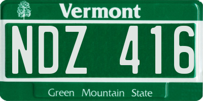 VT license plate NDZ416