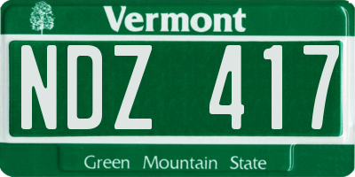 VT license plate NDZ417