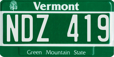VT license plate NDZ419