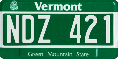 VT license plate NDZ421