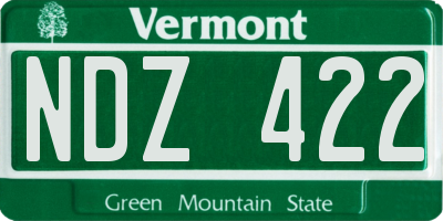 VT license plate NDZ422