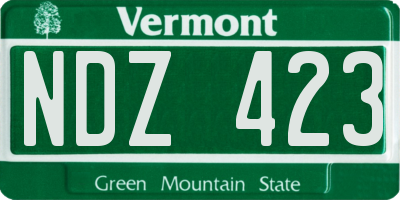 VT license plate NDZ423