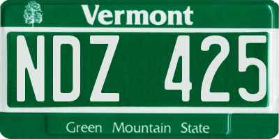 VT license plate NDZ425
