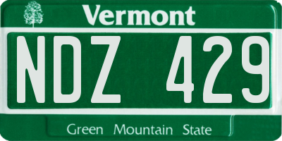 VT license plate NDZ429