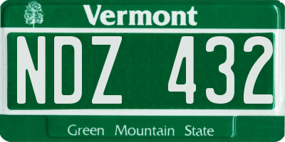 VT license plate NDZ432