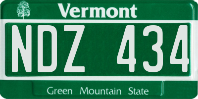 VT license plate NDZ434