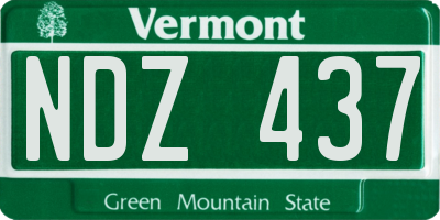 VT license plate NDZ437
