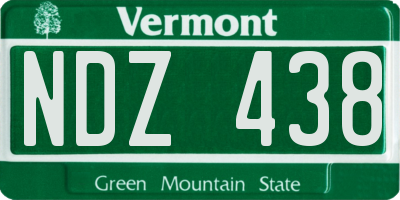 VT license plate NDZ438