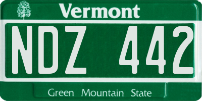 VT license plate NDZ442