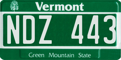 VT license plate NDZ443