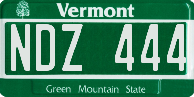 VT license plate NDZ444