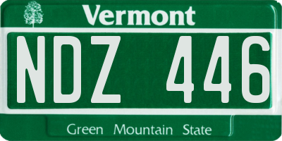 VT license plate NDZ446