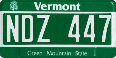 VT license plate NDZ447