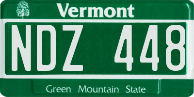 VT license plate NDZ448