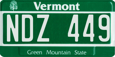 VT license plate NDZ449