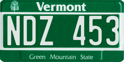 VT license plate NDZ453