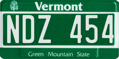 VT license plate NDZ454
