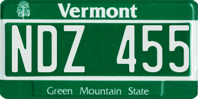 VT license plate NDZ455