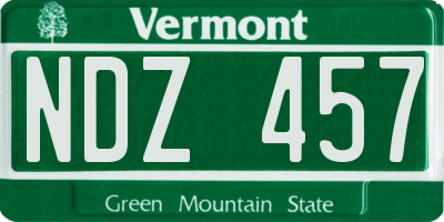 VT license plate NDZ457