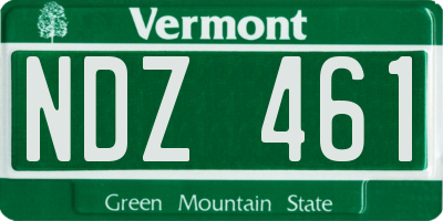 VT license plate NDZ461