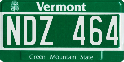 VT license plate NDZ464